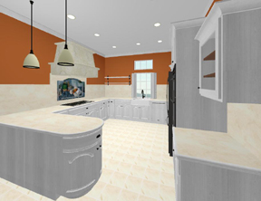 3D kitchen renderings for client Vicki & Ken McFarlin
