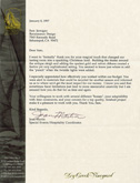 testimonial letter from Dry Creek Vineyards - 11.43 K